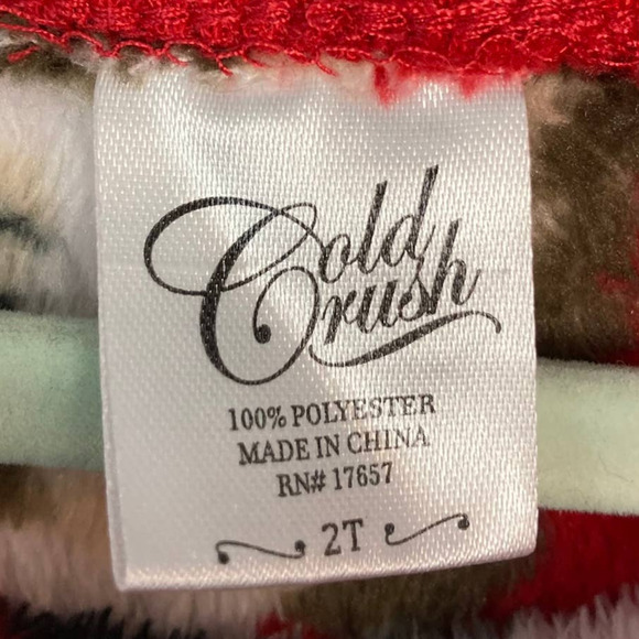 COLD Rush Red Plush Minky Fleece Puppy Dog Santa Christmas Holiday Sweatshirt 2T - Picture 13 of 13